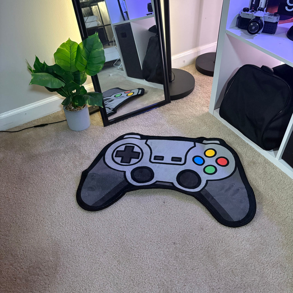 Game Controller Shaped Accent Rug for Gamer Rooms