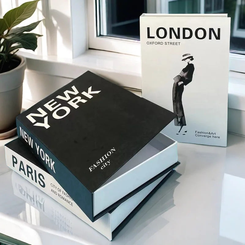 City Skyline Decorative Book Box Set Shelf Decor