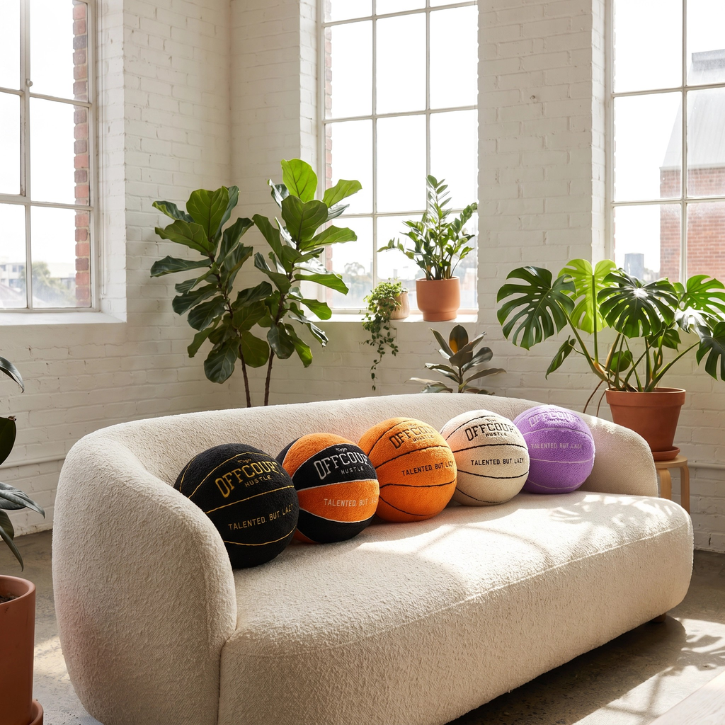 Basketball Round Throw Pillow for Sports Room Decor