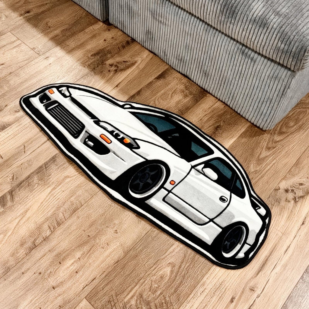 Japanese Supercar Shaped Accent Rug for Car Enthusiasts