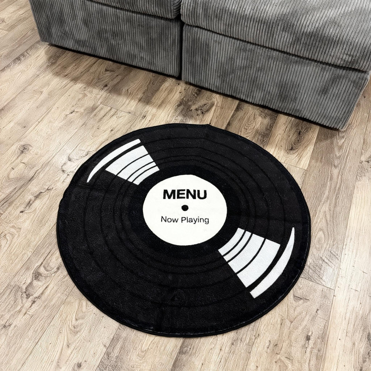 Vinyl Record Shaped Circular Retro Music Room Rug