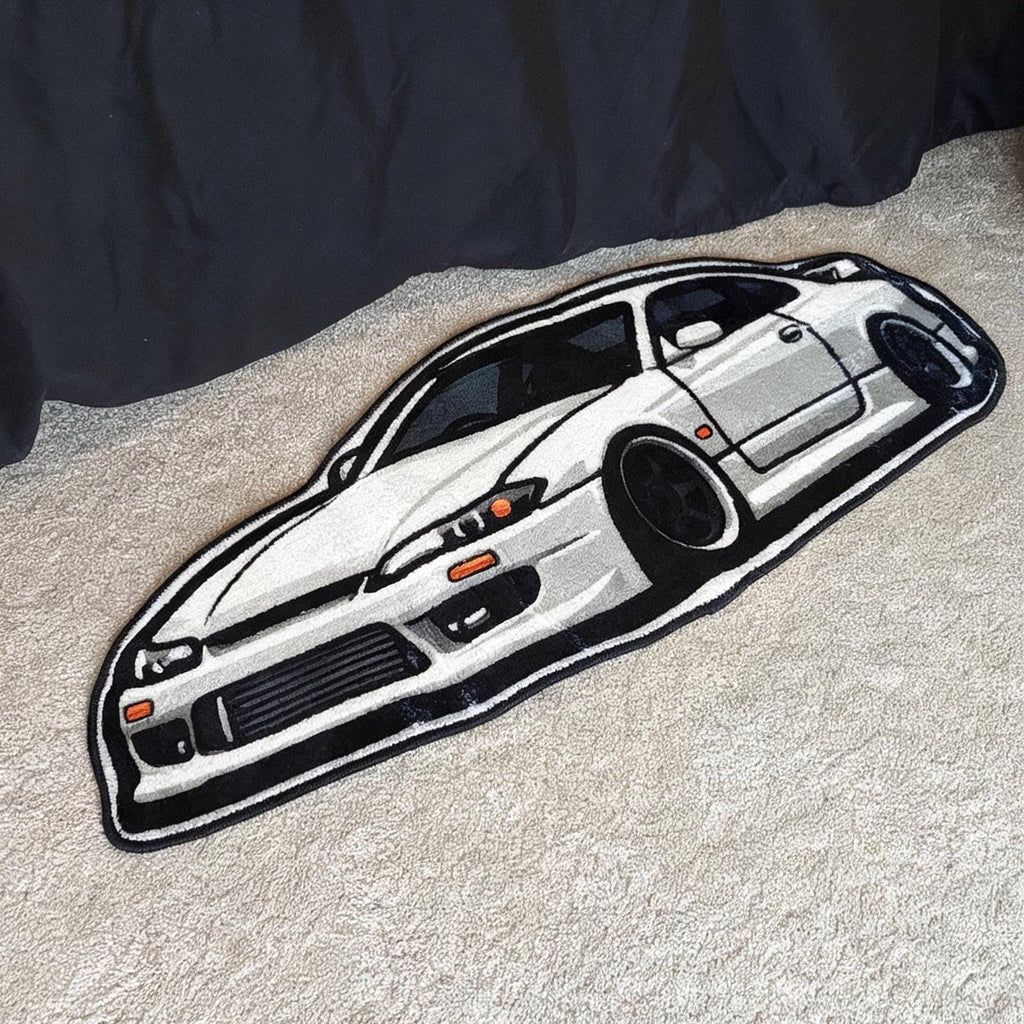 Japanese Supercar Shaped Accent Rug for Car Enthusiasts