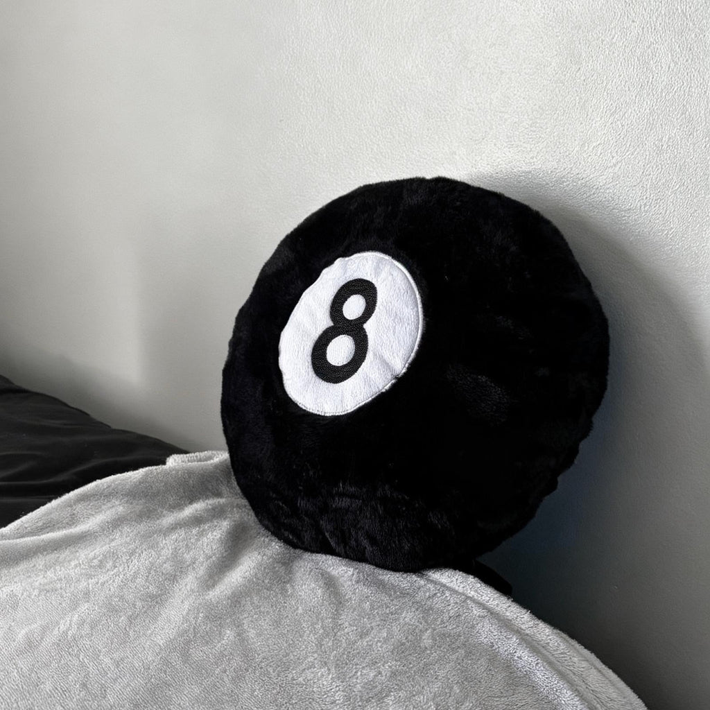 8 Ball Round Throw Pillow for Billiard Room Decor