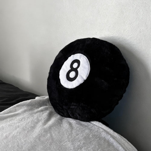 8 Ball Round Throw Pillow for Billiard Room Decor