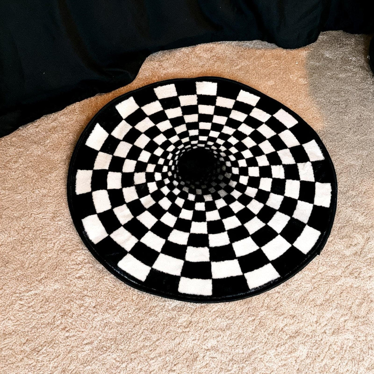 Optical Illusion Checkerboard 3D Accent Rug