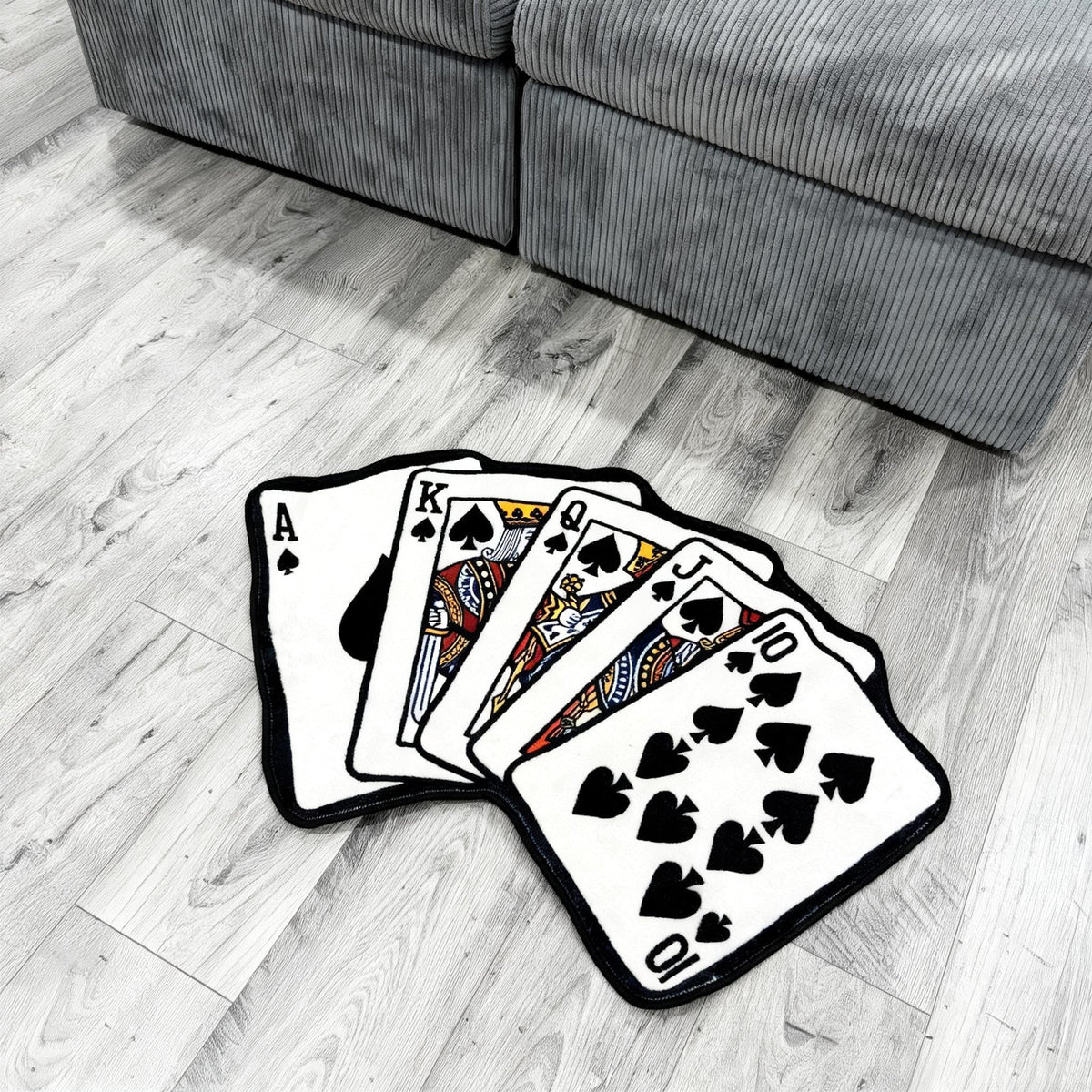 Royal Flush Playing Cards Poker Themed Accent Rug