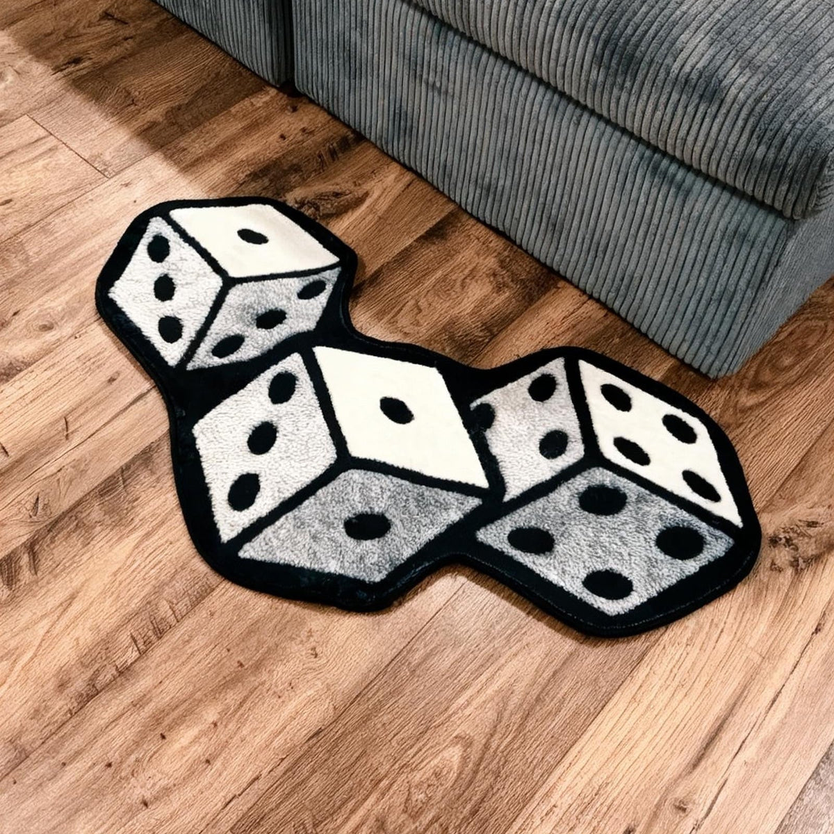3D Dice Novelty Area Rug for Gaming Room Decor