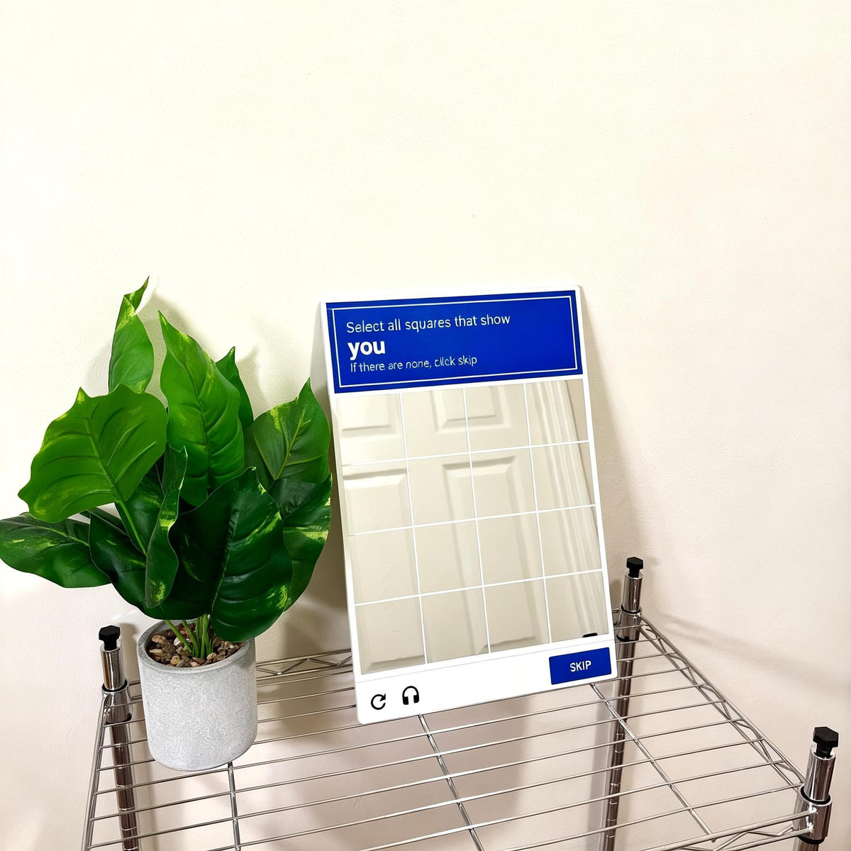 Captcha Grid Wall Mirror Funny Aesthetic Room Decor