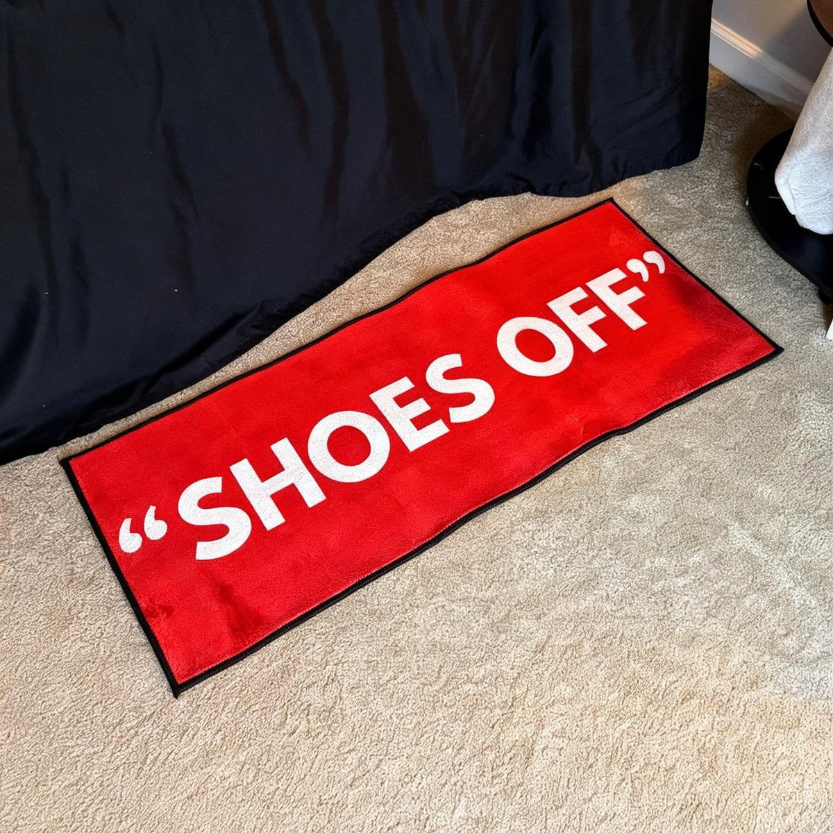 Shoes Off Entryway Runner Rug Funny Doormat