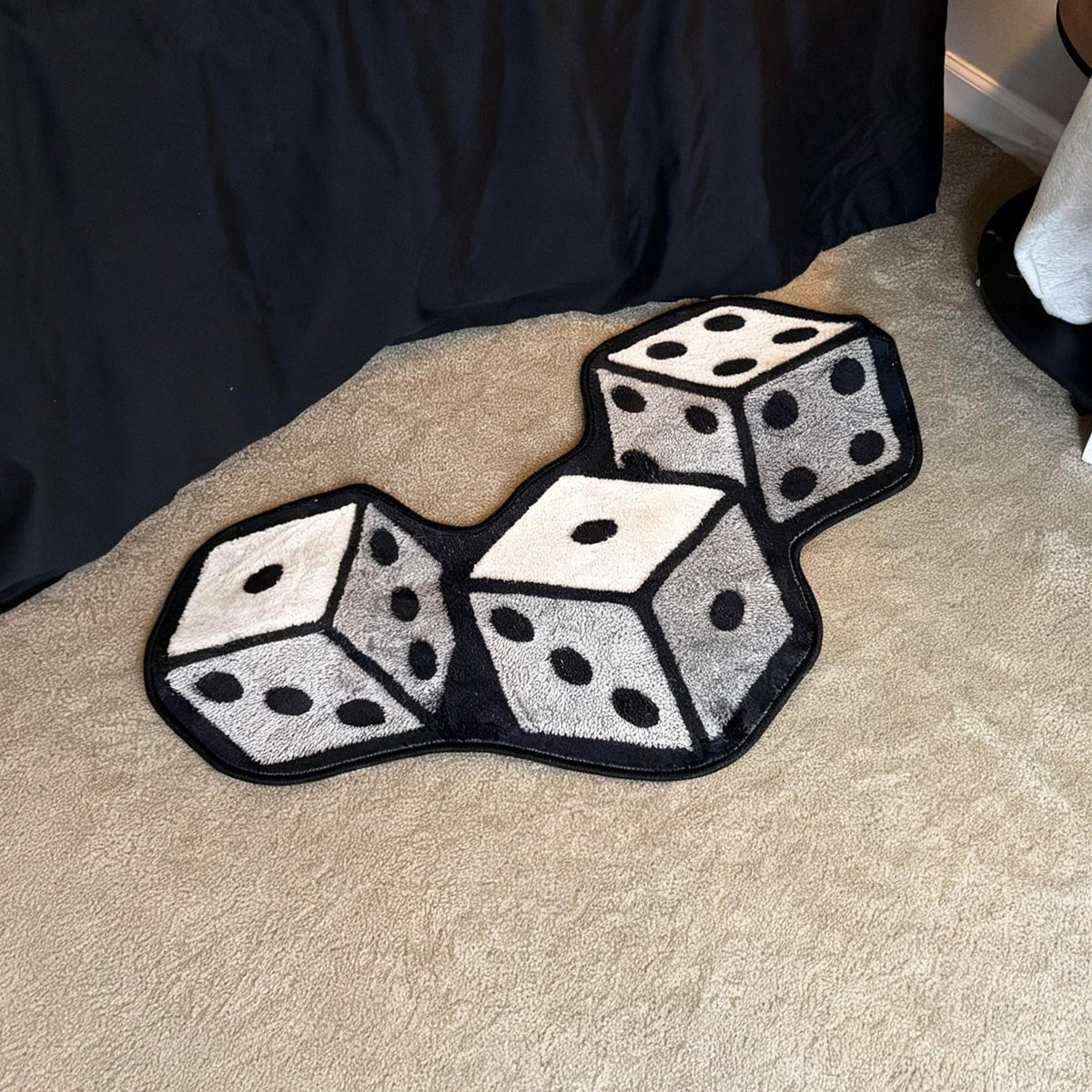 3D Dice Novelty Area Rug for Gaming Room Decor