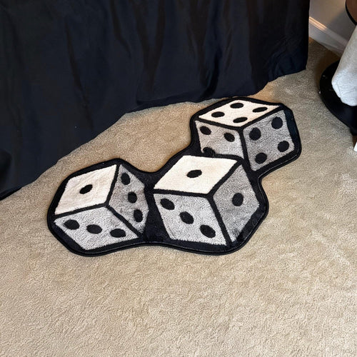3D Dice Novelty Area Rug for Gaming Room Decor