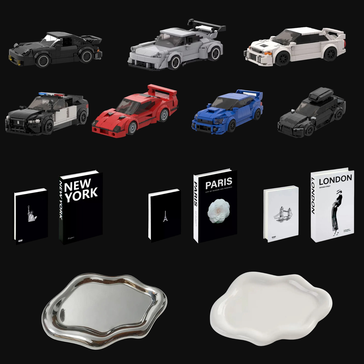 Room Decor Bundle with Cloud Tray Bonsai Tree and Puck Lights
