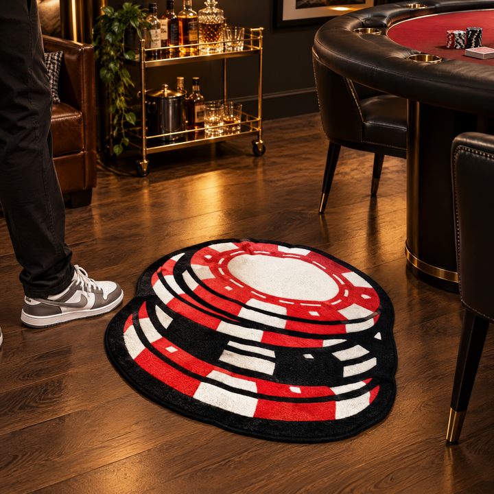 Spilled Poker Chips Accent Rug