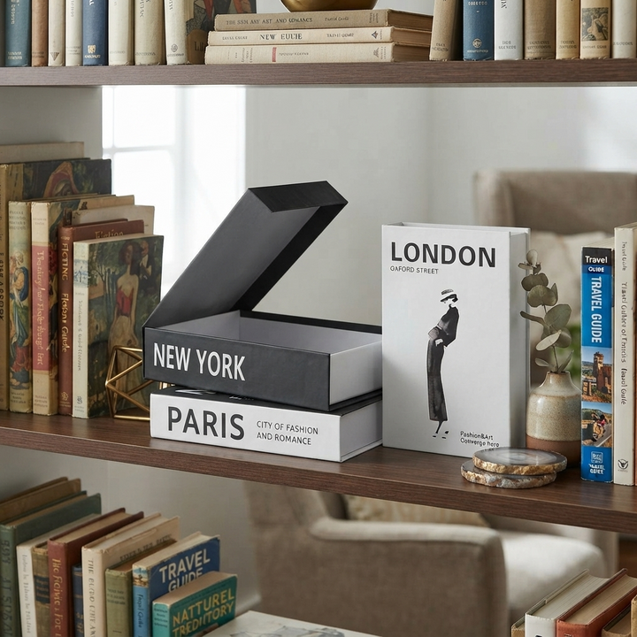 City Skyline Decorative Book Box Set Shelf Decor
