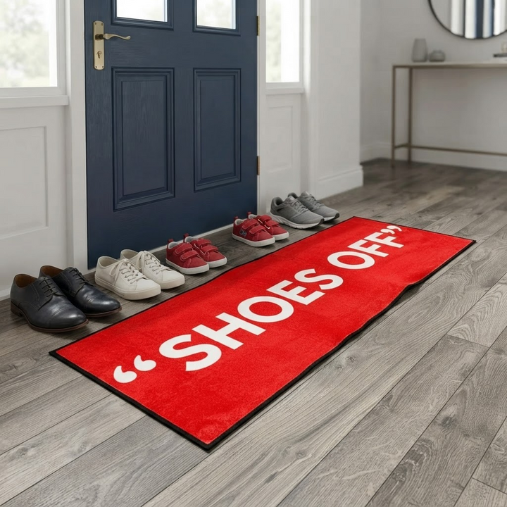 Shoes Off Entryway Runner Rug