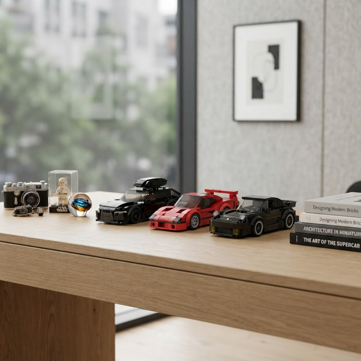 Mini Brick Build Sports Car Building Block Model Set